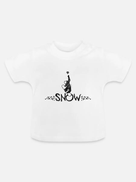 Freestyle Snowboarden - Baby Bio-T-Shirt mit Rundhals - Weiß