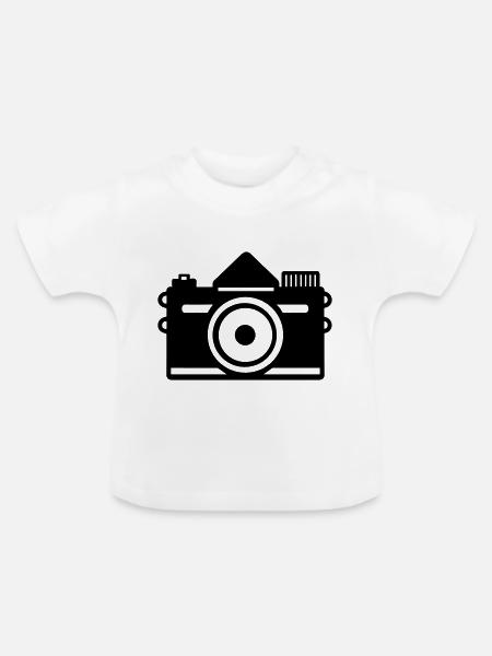 Kamera - Baby Bio-T-Shirt mit Rundhals - Weiß