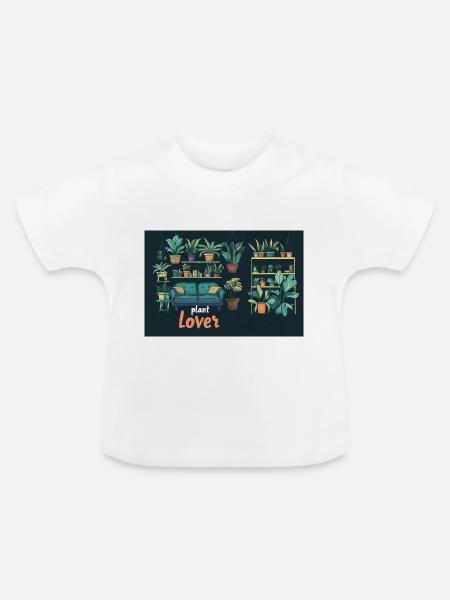 Plant lover - Baby Bio-T-Shirt mit Rundhals - Weiß