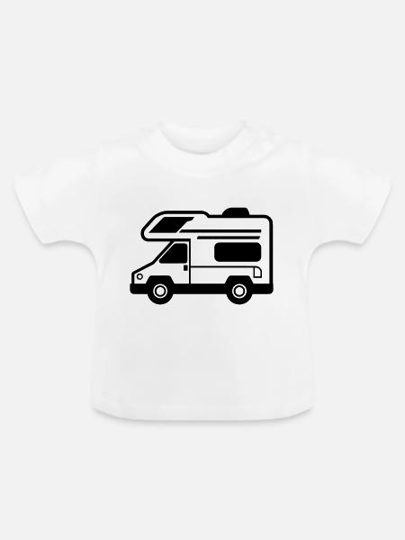 Wohnmobil - Baby Bio-T-Shirt mit Rundhals - Weiß