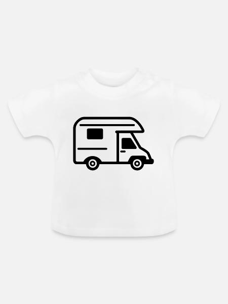 Wohnmobil - Baby Bio-T-Shirt mit Rundhals - Weiß