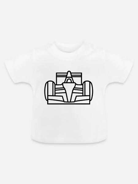 Rennwagen - Baby Bio-T-Shirt mit Rundhals - Weiß