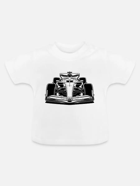 Rennwagen - Baby Bio-T-Shirt mit Rundhals - Weiß