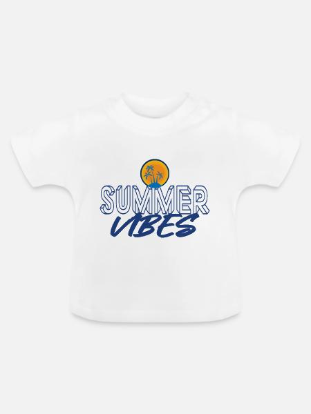 Vibrationen im Sommer - Baby Bio-T-Shirt mit Rundhals - Weiß