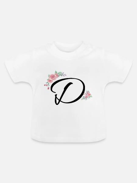 Brief der Blumen - Baby Bio-T-Shirt mit Rundhals - Weiß