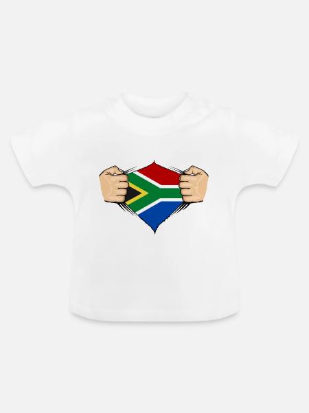 Südafrika Flagge Design - Baby Bio-T-Shirt mit Rundhals - Weiß