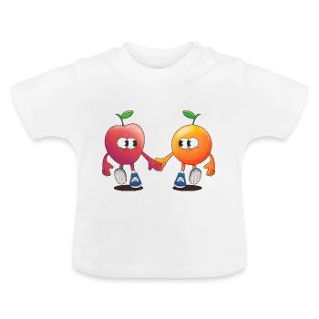 The fruity friendship - Baby Organic T-Shirt with Round Neck - white - Front