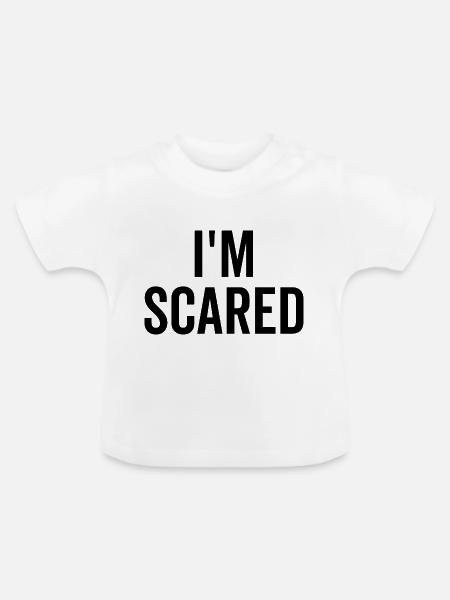 Ich hab Angst - Baby Bio-T-Shirt mit Rundhals - Weiß