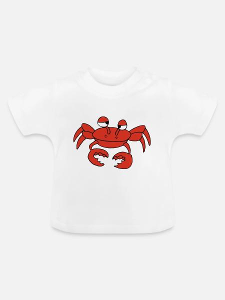 Red Crab - Baby Bio-T-Shirt mit Rundhals - Weiß