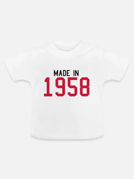 1958 - Baby Bio-T-Shirt mit Rundhals - Weiß