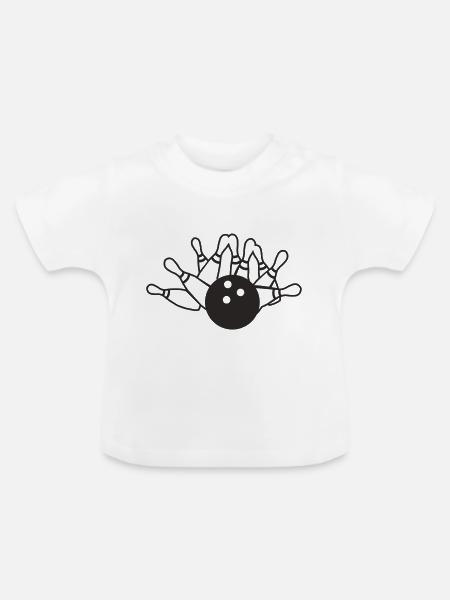 Bowling - Baby Bio-T-Shirt mit Rundhals - Weiß
