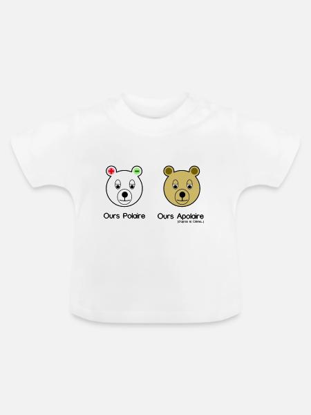 Polarbear - Baby Bio-T-Shirt mit Rundhals - Weiß