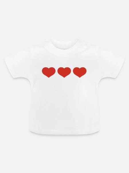 herzen - Baby Bio-T-Shirt mit Rundhals - Weiß