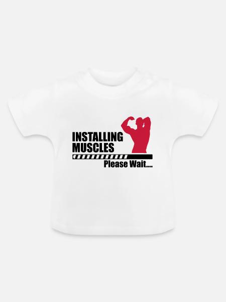 Installing Muscle - Baby Bio-T-Shirt mit Rundhals - Weiß