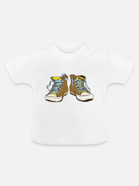 Classic Sneaker Schuhe - Baby Bio-T-Shirt mit Rundhals - Weiß