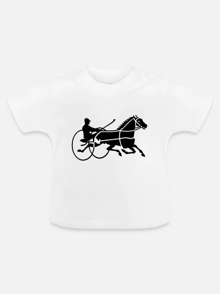 Traber / trotter (19JH, 1c) - Baby Bio-T-Shirt mit Rundhals - Weiß
