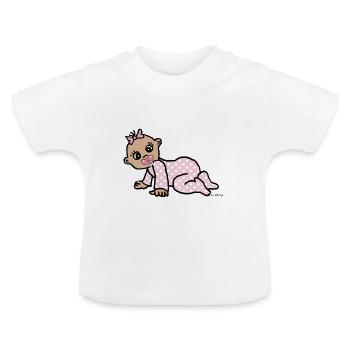 Baby Girl - Baby Bio-T-Shirt mit Rundhals - Weiß - Vorne
