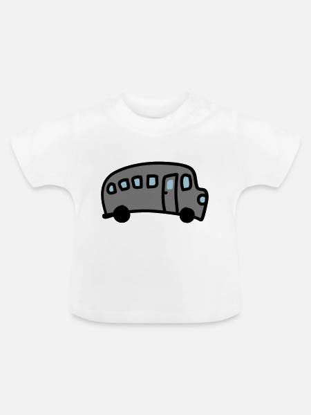 Bus 3 - Baby Bio-T-Shirt mit Rundhals - Weiß