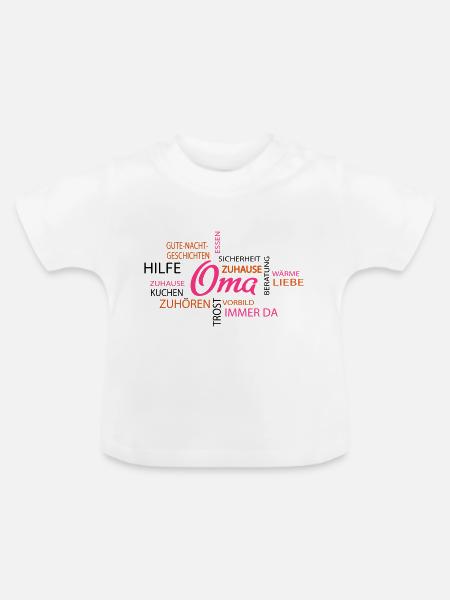 Oma - Baby Bio-T-Shirt mit Rundhals - Weiß