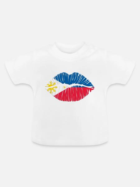 Kuss Philippinen - Baby Bio-T-Shirt mit Rundhals - Weiß