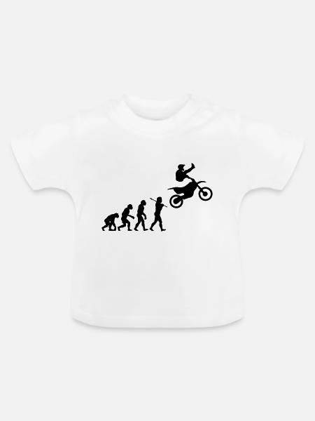 MX Freestyle Motocross Evolution - Baby Bio-T-Shirt mit Rundhals - Weiß