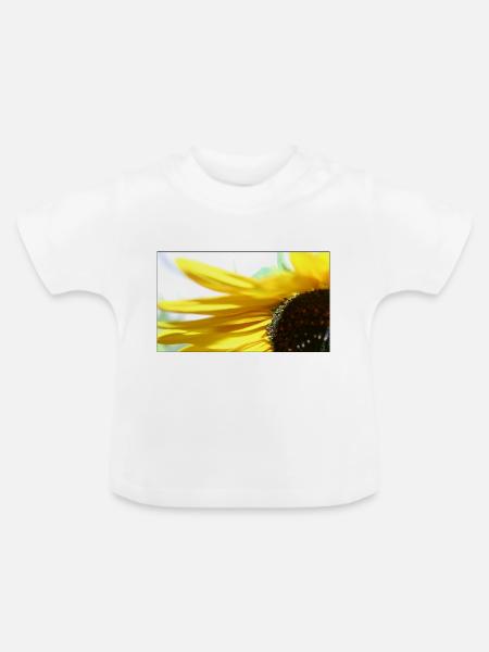 Sonnenblume - Baby Bio-T-Shirt mit Rundhals - Weiß