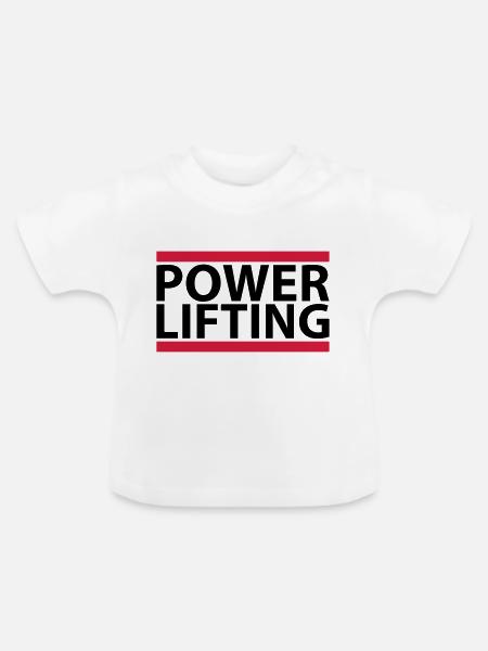 Powerlifting - Baby Bio-T-Shirt mit Rundhals - Weiß