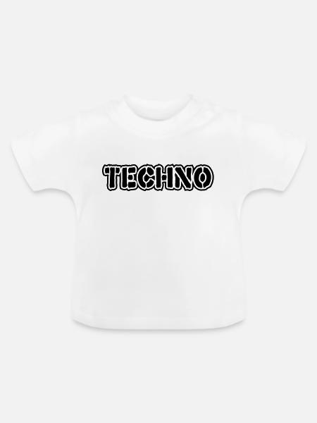 Techno__V009 - Baby Bio-T-Shirt mit Rundhals - Weiß