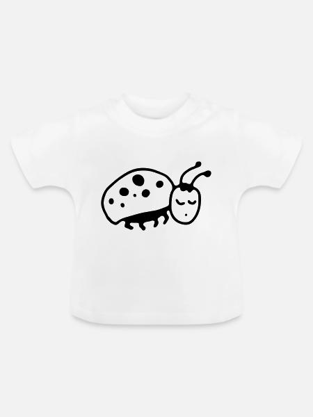 Käfer - Baby Bio-T-Shirt mit Rundhals - Weiß