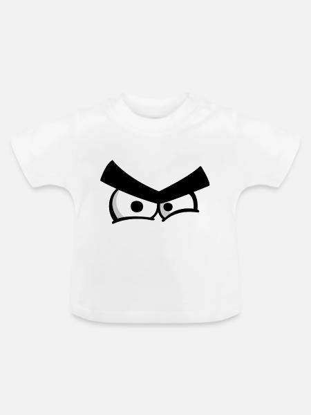 Verärgerte Augen - Baby Bio-T-Shirt mit Rundhals - Weiß