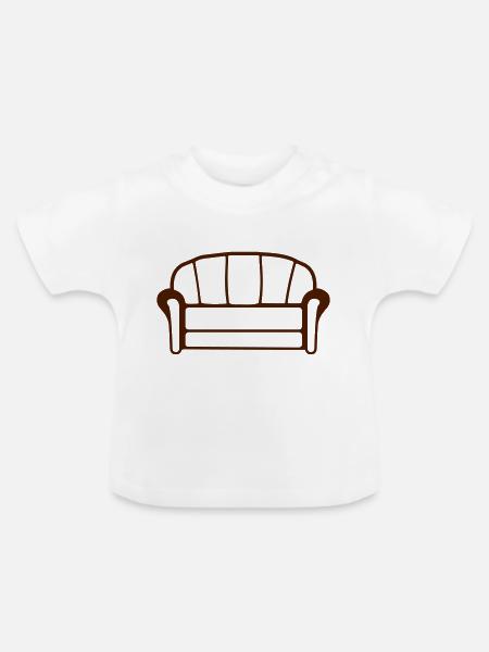 Couch - Baby Bio-T-Shirt mit Rundhals - Weiß