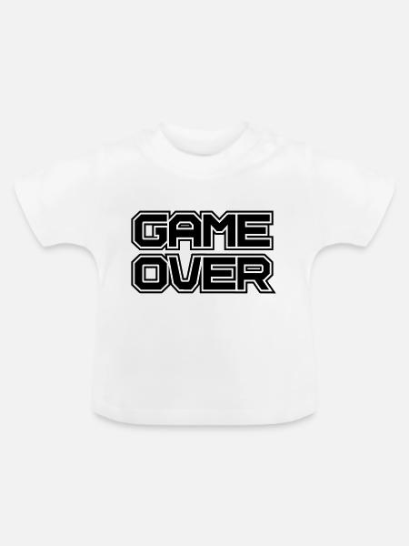 Game over - Baby Bio-T-Shirt mit Rundhals - Weiß