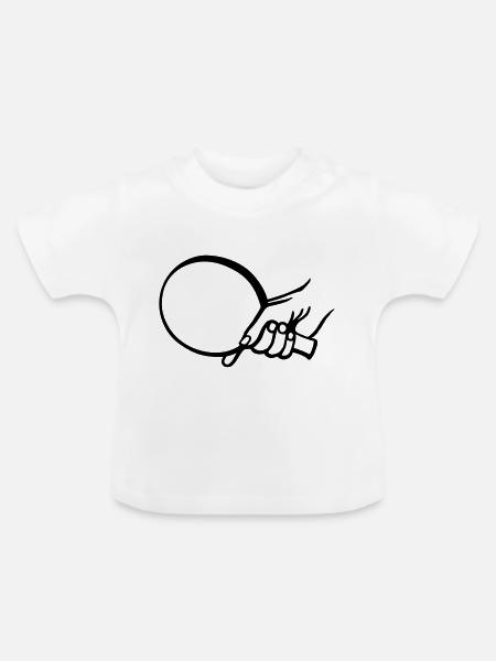 tischtennis_shake_hands - Baby Bio-T-Shirt mit Rundhals - Weiß