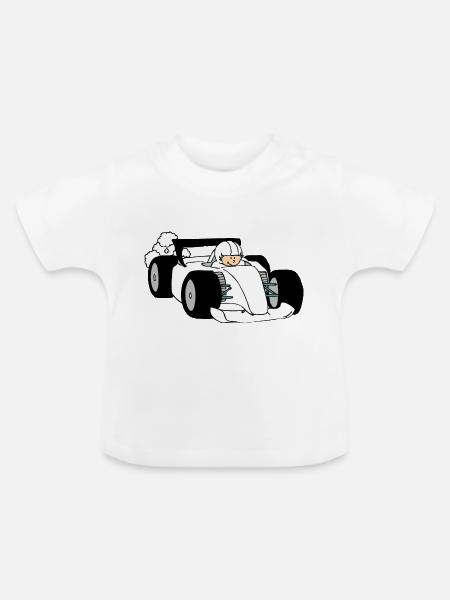 Formula Race car - Baby Bio-T-Shirt mit Rundhals - Weiß