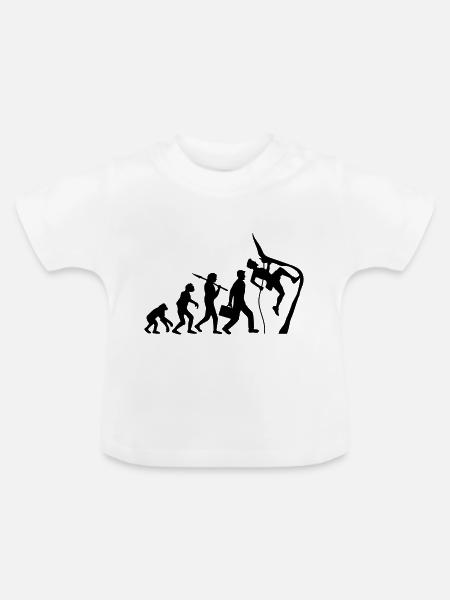 Klettern seil bergsteiger evolution - Baby Bio-T-Shirt mit Rundhals - Weiß