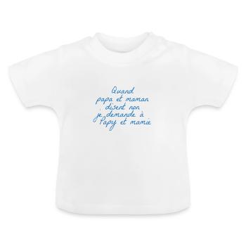 Opa und Oma - Baby Bio-T-Shirt mit Rundhals - Weiß - Vorne