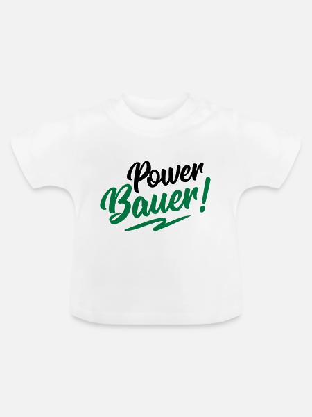 bauer power - Baby Bio-T-Shirt mit Rundhals - Weiß