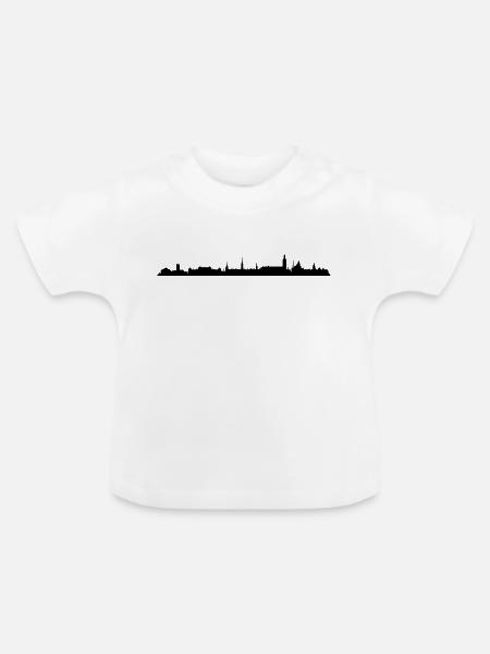 Skyline - Kopenhagen - Baby Bio-T-Shirt mit Rundhals - Weiß