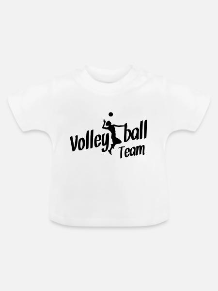 volleyball team - Baby Bio-T-Shirt mit Rundhals - Weiß
