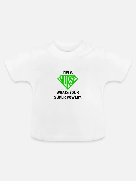NURSE - Baby Bio-T-Shirt mit Rundhals - Weiß
