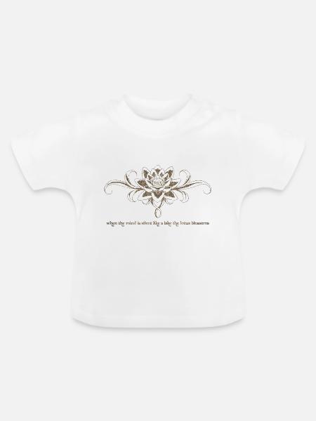 Lotus Blume - Baby Bio-T-Shirt mit Rundhals - Weiß