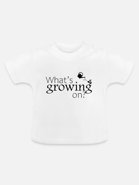 What's growing on? - Baby Bio-T-Shirt mit Rundhals - Weiß