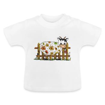Cow - Baby Organic T-Shirt with Round Neck - white - Front