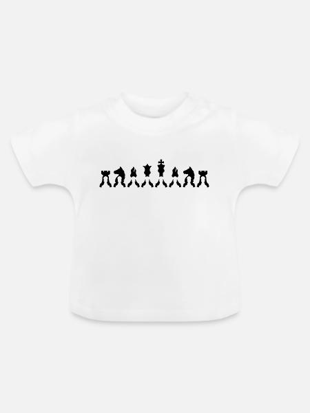 Bauer Figuren Schach - Baby Bio-T-Shirt mit Rundhals - Weiß