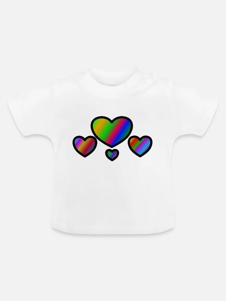 hearts - Baby Bio-T-Shirt mit Rundhals - Weiß