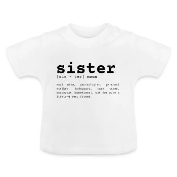 Sœur Description - Sort - T-shirt bio col rond Bébé - blanc - Devant
