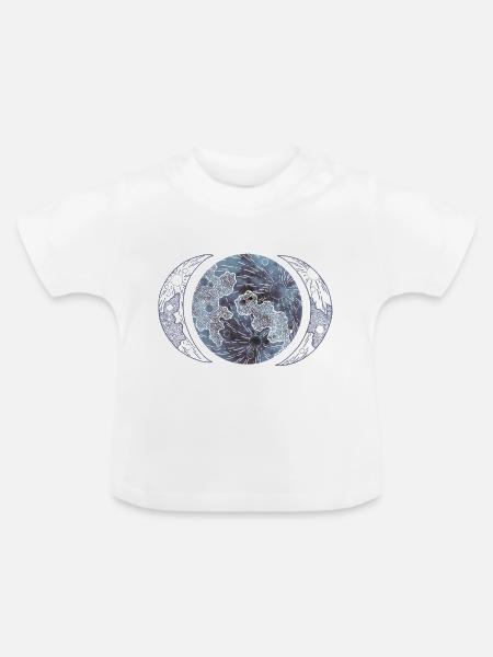 Phasen des Mondes - Baby Bio-T-Shirt mit Rundhals - Weiß