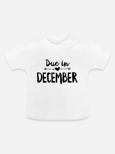 Fällig im Dezember - Baby Bio-T-Shirt mit Rundhals - Weiß