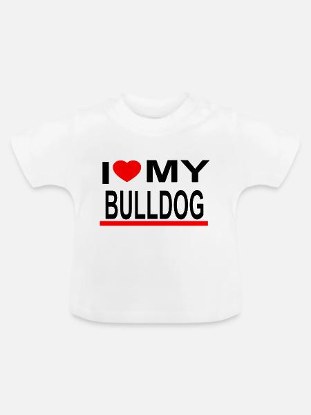 Bulldoge - Baby Bio-T-Shirt mit Rundhals - Weiß