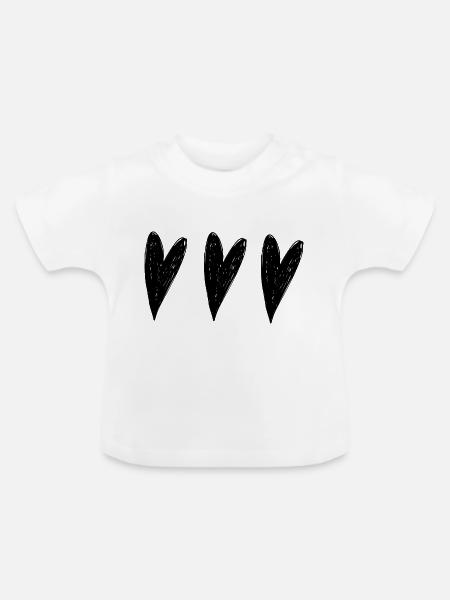 herzen herz - Baby Bio-T-Shirt mit Rundhals - Weiß